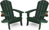 YEFU Adirondack Chair Set of 2, Folding Oversized Plastic Adirondack Chair with Cup Holder - Photo 1