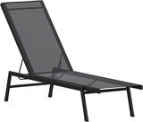 Flash Furniture Brazos Adjustable Chaise Lounge Chair, Outdoor Five-Position Recliner, All Weather, Black/Black - Photo 1