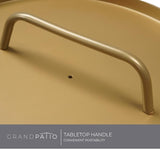 Grand patio Outdoor Side Table with Handle Portable Small End Table 17-in Round Side Coffee Table Gold - Photo 4