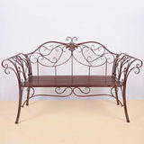 Outdoor Metal Garden Bench, Patio Seating with Backrest & Armrests, 2-3 Person Capacity, Durable Furniture for Balcony - Photo 1