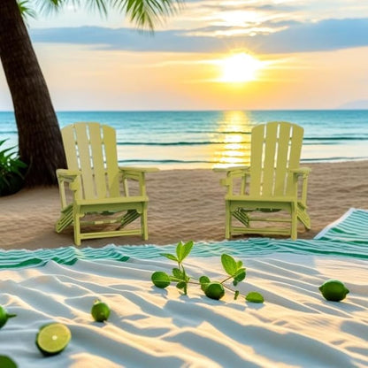 FONTOI Adirondack Chair, Plastic Adirondack Chair with Cup Holder, Outdoor Weather Resistant Lawn Furniture, 400 LBS Capacity Recliner, Garden Backyard Patio Without Screws Install, Set of 6 Yellow