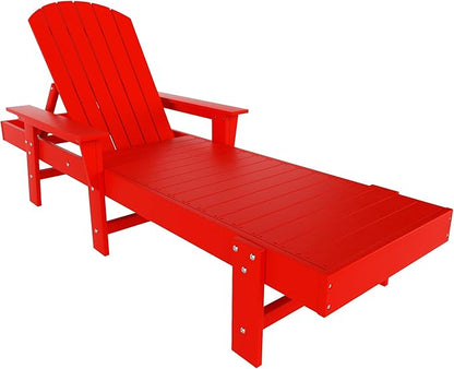 WestinTrends Dylan 2 Piece Adirondack Reclining Chaise Lounge with Arms Red