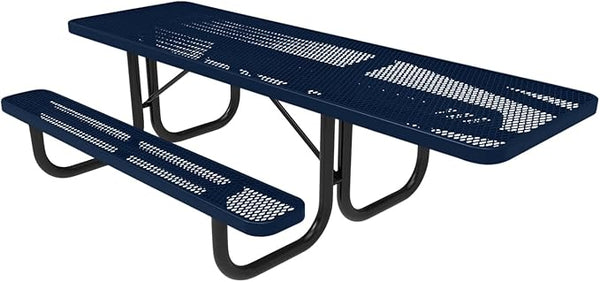 COATEDOUTDOORFURNITURE T8H-TXTDBL Heavy Duty Rectangular Portable Picnic Table, Handicap Accessible on One End, 8 Ft - Photo 1