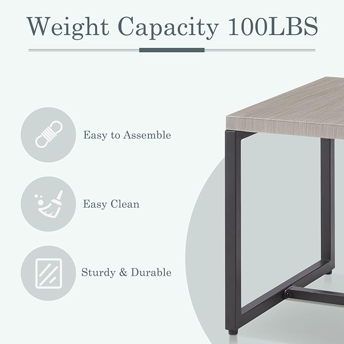 Belord Small Outdoor Side Table: 50 Lbs Weight Capacity Square Metal Patio Side Table with Anti-Rust Frame - Photo 4
