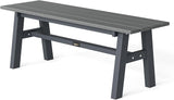 VINGLI 47” Outdoor Bench Garden Bench HDPE Porch Bench w/Metal Legs, Poly Lumber Patio Bench - Photo 1