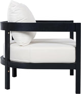 Merax 27.6" Outdoor Curved Patio Accent Chair with All-Weather Coushions, Aluminum Frame Single Lounge for Chair Porch - Photo 4