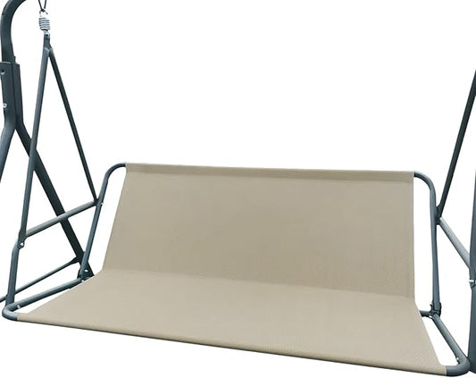 Porch Patio Swing Seat Cover Replacement, 600D Thicken Oxford Waterproof Fabric for Outdoor Garden 2/3 Seater Chair 58.3x19.7x19.7inch(Beige-L)