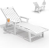 THOEOE Patio Chaise Lounge Chair, Oversized Lounge Chair Outdoor with 5 Positions, HDPE - Photo 1