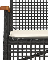 2-Seat Outdoor Garden Bench in Black-Brown Poly-Rattan, 42.5 x 22.4 x 33.5 in - Photo 9