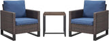 Rilyson Wicker Outdoor Patio Chairs Set - 3 Piece Rattan Patio Furniture Bistro Chairs Set with Waterproof Wicker - Photo 7