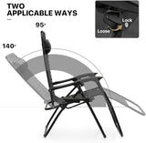 MoNiBloom Oversized Lounge Beach Chairs for Outside, 29" XL Zero Gravity Camping Chairs with Side Table, Pillow and Tray - Photo 7
