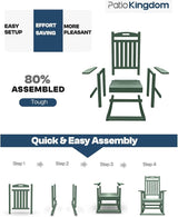 Classic Outdoor Rocking Chair Set with Side Table & 11FT Cantilever Umbrella, 4-Piece HDPE Rocking Lawn Chairs - Photo 4