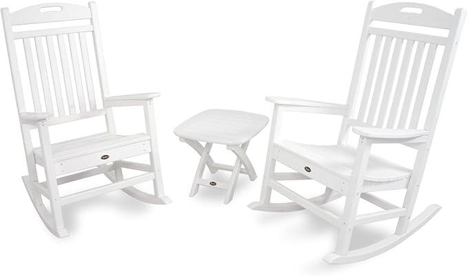 Trex Outdoor Furniture by Polywood Yacht Club Rocker Chair, Classic White (TXR100CW)