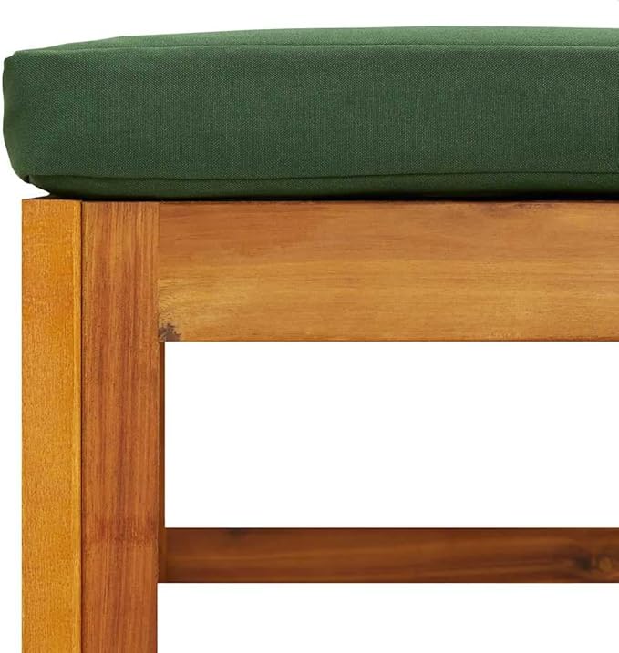 Green Outdoor Patio Footrest, Solid Acacia Wood, Modular Design, Comfortable Garden Seating, Balcony & Backyard
