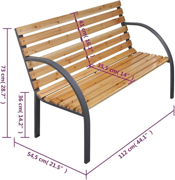 Garden Bench Natural Wood Patio Furniture