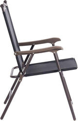 Giantex Set of 2 Patio Folding Chairs, Outdoor Patio Dining Chairs w/Armrest, Sling Back, Metal Frame - Photo 7
