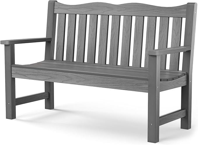 Stoog Outdoor Bench, 2-Person Garden Benches for Outdoors, Waterproof HIPS Patio Bench with 800 lbs Weight Capacity - Photo 1