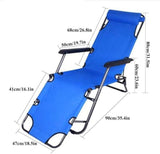 Patio Lounge Chair, Portable Folding Outdoor Patio Lounge Chairs Sun Pool Lawn Chaise with Pillow for Outdoor Camping - Photo 7
