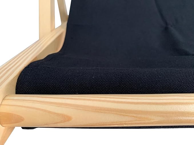 TBACW Patio Lounge Chair Replacement Canvas 47" L x 17" W - Beach Sling Chair Fabric, Indoor Outdoor Use - No Wooden Frame (Black)