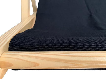TBACW Patio Lounge Chair Replacement Canvas 47" L x 17" W - Beach Sling Chair Fabric, Indoor Outdoor Use - No Wooden Frame (Black)