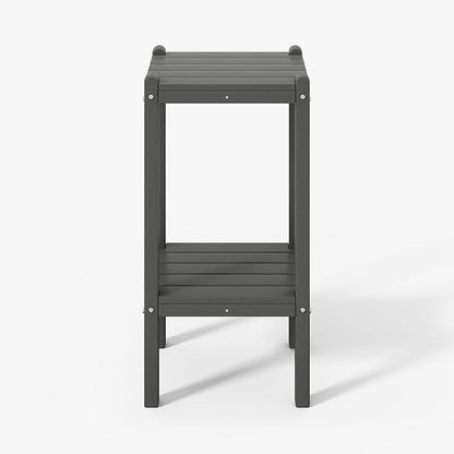 WestinTrends Malibu 36" Outdoor Adirondack HDPE 2-Tier Patio Side Table, Gray