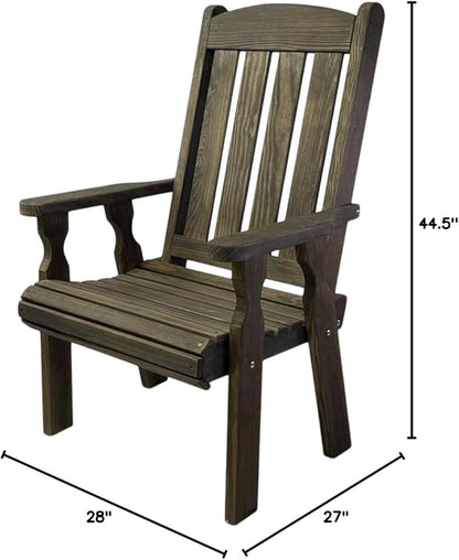 Amish Casual Heavy Duty 600 Lb High Back Mission Treated Patio Chair (Dark Walnut Stain)
