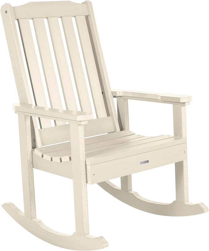 highwood AD-KITRKCH1-WAE Lehigh 2 Rocking Chairs with Adirondack Side Table, Whitewash