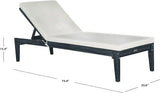 SAFAVIEH Outdoor Collection Montclair Dark Slate Grey Solid Wood/Beige Cushion Adjustable Chaise Lounge Chair (PAT6731K) - Photo 3