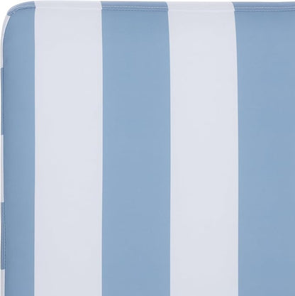 SAFAVIEH Outdoor Patio Furniture Collection - Gillian Heather Tan Rope Daybed, Baby Blue Stripe Cushion, Coastal Sunlounger, Fully Assembled (PAT7527U)