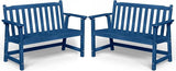 Outdoor Bench, 2-Person HDPE Garden Bench, All Weather Poly Patio Bench for Outdoors, Garden, Backyard, Porch and Park - Photo 1