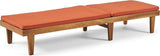 Christopher Knight Home Nadine Outdoor Acacia Wood Chaise Lounge and Cushion Set, Teak and Rust Orange - Photo 4