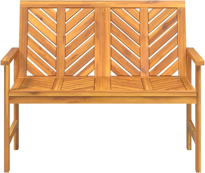 Garden Bench Wood 109 cm Wooden Bench Garden Weatherproof Outdoor Bench Balcony Bench Wood Park Bench Balcony Furniture Wood Solid Wood Acacia