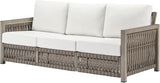 3 Seats Outdoor Sofa, Aluminum Patio Sofas Couch with Thick Cushions, Never-Rust 3-Seater Rope Weave Outside Patio Couch - Photo 1