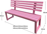 Outdoor Bench for Patio Metal Garden Bench with Armrests Weatherproof Durable Powder Coated Steel Frame Garden or - Photo 2