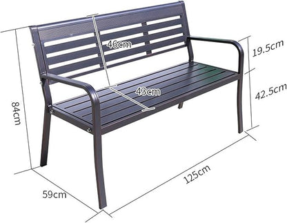Garden Benches for Outdoors Rust Proof with Rounded Armrests Aluminum Alloy Outside Bench with 105° Wide Backrest Strong Load-Bearing Capacity for Porch, Deck, Park, Yard(Green)