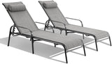 EROMMY Patio Chaise Lounge Chair, Set of 2 Outdoor Lounge Chairs with Adjustable Backrest - Photo 9