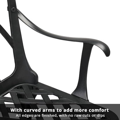 Outdoor Benches, Garden Bench, Porch Bench, Porch Bench, Black Outdoor Bench, 38in Outdoor Orchid Back Aluminum Bench Black