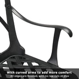 Outdoor Garden Bench, 38" Outdoor Aluminum Garden Bench, Waterproof Patio Bench, Metal Steel Bench - Photo 5