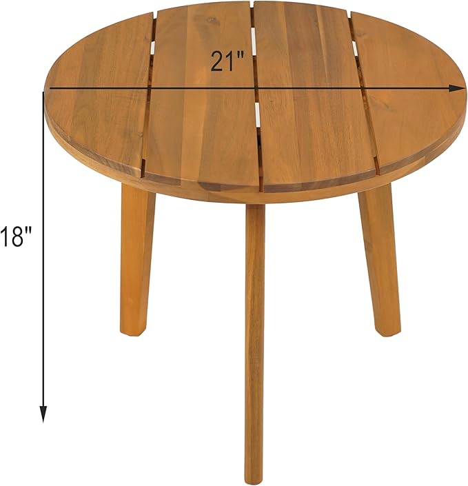 Christopher Knight Home Esther Small Outdoor Round Side Table, Slat Panel Coffee Table - Photo 2
