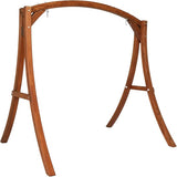 VINGLI 5FT Porch Swing Frame, 1000LBS Heavy Duty A-Frame Wooden Porch Swing Stand with Curved Arc Top - Photo 1