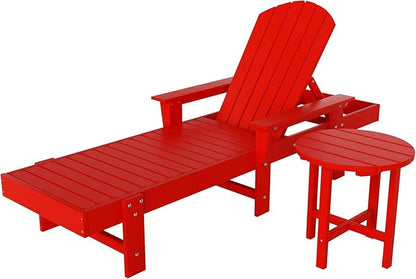 WestinTrends Dylan 2 Piece Adirondack Reclining Chaise Lounge with Arms Red