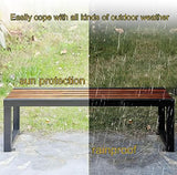 Stylish Outdoor Metal Garden Bench, Weather Resistant, No Backrest, 100/120/150 cm, Perfect for Patios & Gardens - Photo 5