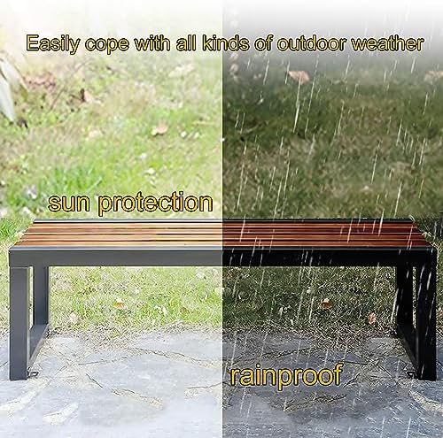 Weather Resistant Outdoor Metal Garden Bench - No Backrest, 100/120/150 cm - Stylish & Durable Patio Furniture for Gardens & Outdoor Spaces