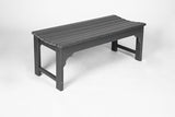 Backless HDPE Adirondack Bench with Wood Texture, Poly Lumber Seat for Patio, Backyard, Balcony - Photo 1