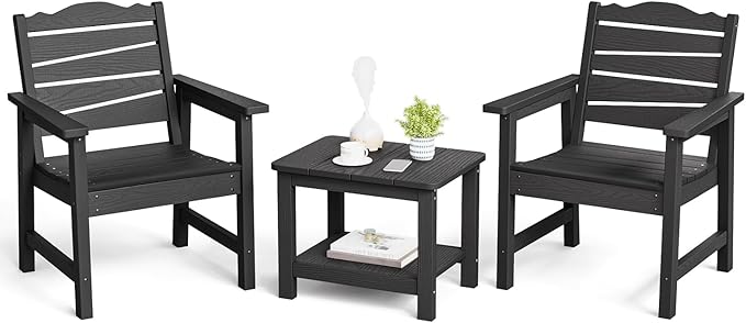 18" Outdoor Side Table, 2-Tier Patio Side Table, Weather Resistant, Easy Assembled - Photo 7
