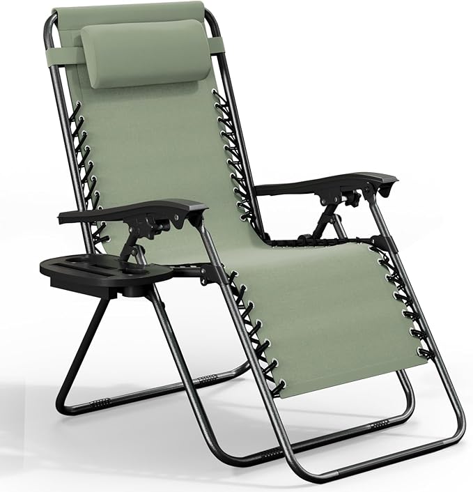 Nestl Zero Gravity Chairs 1 Pk, Portable Patio Lounge Outdoor with Pillows & Cup Holder Trays - Photo 1