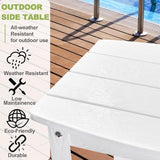 Y&M Outdoor Side Table, HIPS Adirondack Small Double Layer Table, Waterproof Square Outside Table - Photo 7