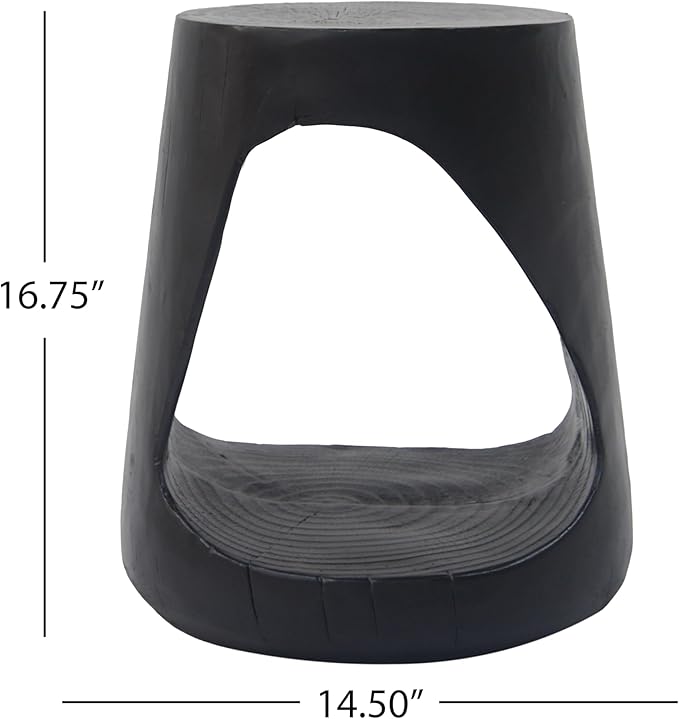 Faux Concrete Side Table Outdoor Faux Stone End Table, Round Outdoor Accent Tables, Garden Stool Plant Stand for Porch - Photo 2