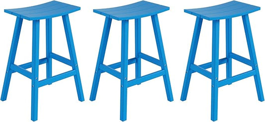 WestinTrends Malibu Malibu 29 Inch High Backless Seat Bar Stools (Set of 3), Pacific Blue