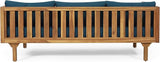 Claremont Outdoor 3 Seater Daybed with Cushions - Acacia Wood - Teak/Dark Teal - Photo 10